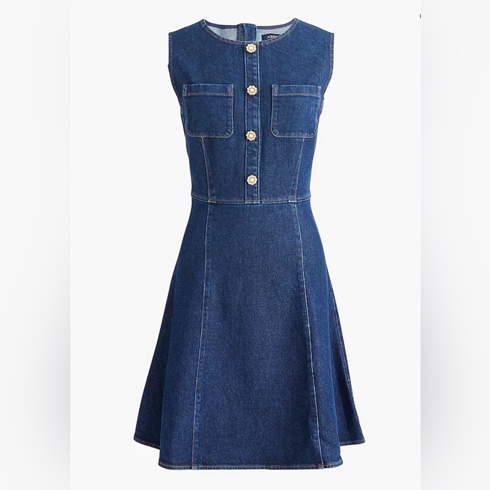 J. Crew Denim Dress with Embellished Buttons